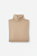Pull col roulé beige